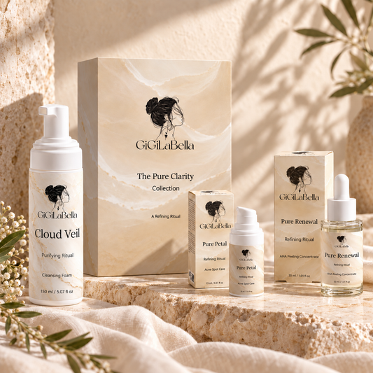 The Pure Clarity Collection gift box with Cloud Veil, Pure Petal and Pure Renewal